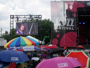 Yoko Miwa on the big screen at Atlanta Jazz Festival