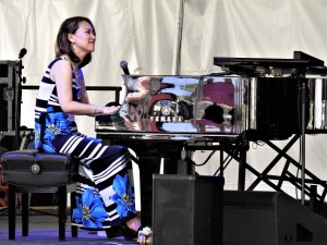 Yoko Miwa on piano at the 2018 Litchfield Jazz Festival. Photo by Austin W. Fenn