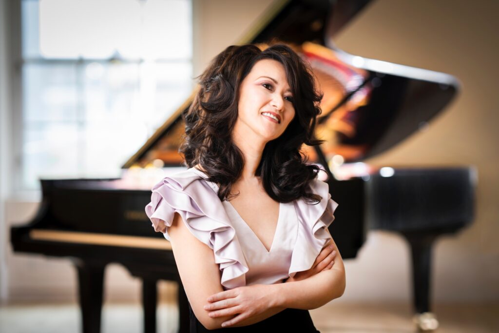 Yoko Miwa, jazz pianist, Yamaha artist, represented Ellora Management Inc., photographed at Yamaha Artists Services, 8/19/2020. Photo by Chris Lee
