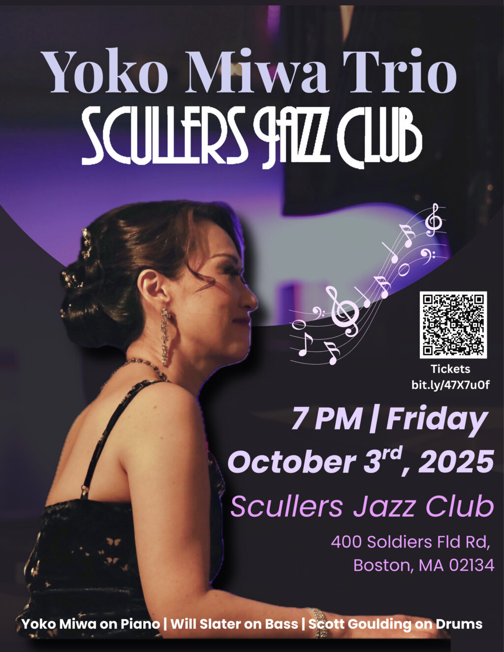 Yoko Miwa Trio at Scullers Oct 3, 2025