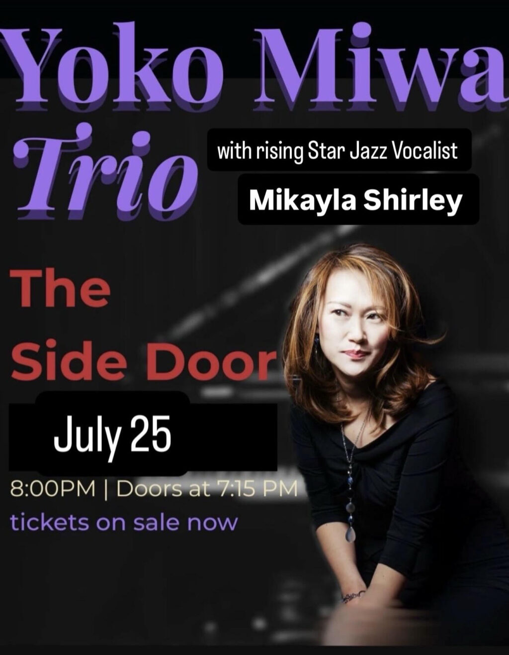 Yoko Miwa Trio at The Side Door Jazz Club in Old Lyme, Connecticut