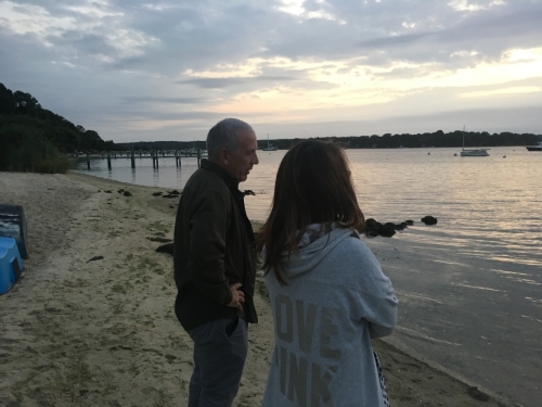 Martin Hanley and Yoko - Sunset at the beach