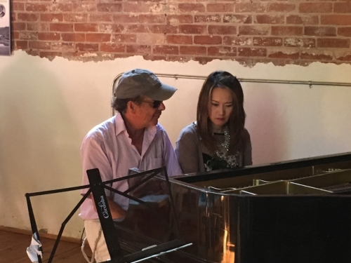 Yoko with legendary piano technician, David Stanwood